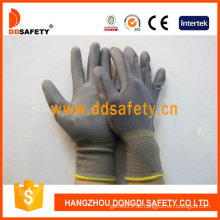 13 Gauge Grau Nylon Liner Grau PU Überzogene Handschuhe (DPU115)